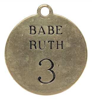 Spectacular 1929-1934 Babe Ruth Yankee Stadium Locker Tag